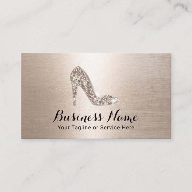 Moderne Gold High Heels Fashion Boutique Visitenkarte (Vorderseite)