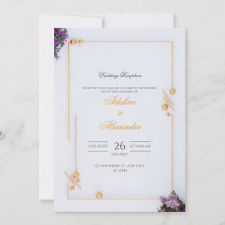 Moderne Gold Hochzeitsempfehlung Einladung