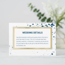 Moderne Gold-Hochzeitskarte Begleitkarte