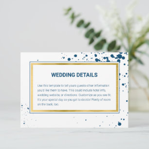 Moderne Gold-Hochzeitskarte Begleitkarte