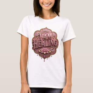 Moderne Gold-I-AM-HEALING-3D-Text-Kunst T-Shirt