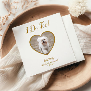 Moderne Gold Ich Auch Foto Haustier Hochzeit Serviette