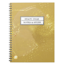 Moderne Gold Imitate Glitzer Name Personalisiert Notizblock