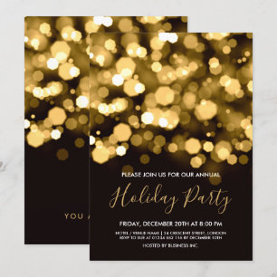 Moderne Gold Lights Corporate Holiday Party Einladung