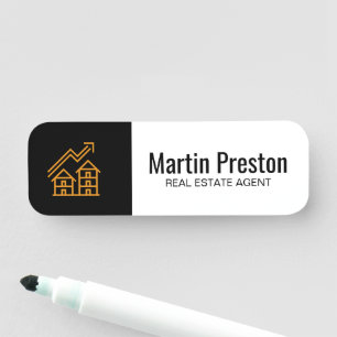 Moderne Gold Makler Haus Symbol Namensschild