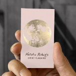 Moderne Gold Moon Elegante Rosa Event Planung Visitenkarte<br><div class="desc">Moderne Gold Moon Elegant Blush Pink Event Planning Business Cards.</div>