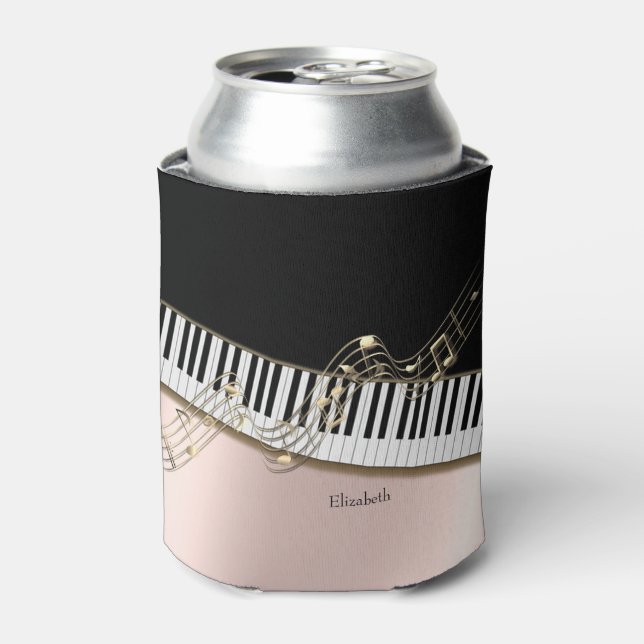 Moderne Gold Musiknoten, Piano Keys Rose Gold Dosenkühler (Kanne Vorderseite)