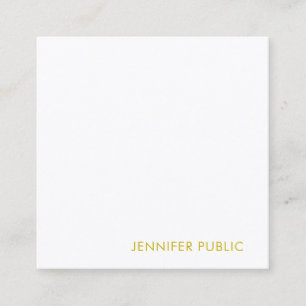 Moderne Gold Name Text Template Elegant Golden Quadratische Visitenkarte