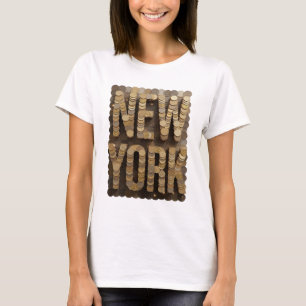 Moderne Gold NEW YORK Design T-Shirt