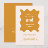 Moderne Gold-Ocker-Hochzeit | Senfgelb gewellt + Q