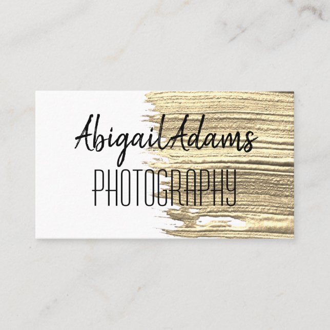 Moderne Gold Paint Minimal Business Card Visitenkarte (Vorderseite)