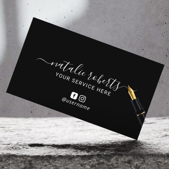 Moderne Gold Pen Kalligrafie Signatur Notar Visitenkarte (Von Creator hochgeladen)