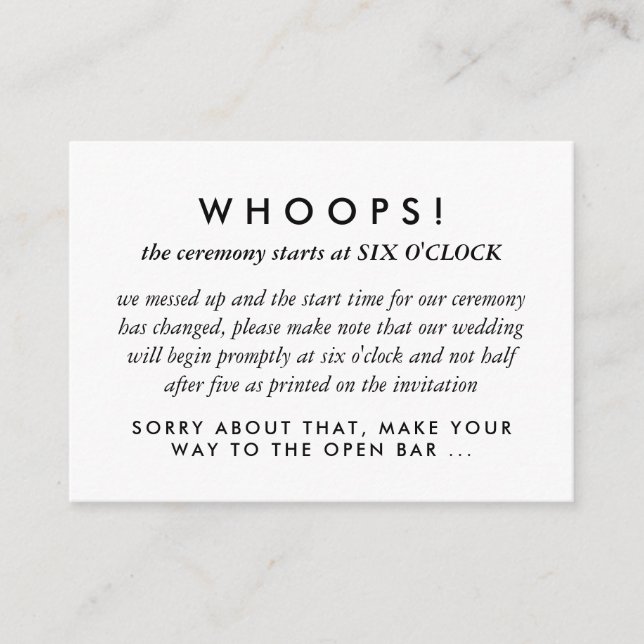 Moderne Gold Rings Hochzeitfehler Begleitkarte (Vorderseite)