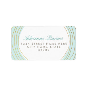 Moderne Gold Rings Light Aqua Address Labels Adressaufkleber