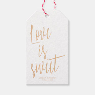 Moderne Gold Rose "Liebe ist süß" Gastgeschenk Hoc Geschenkanhänger