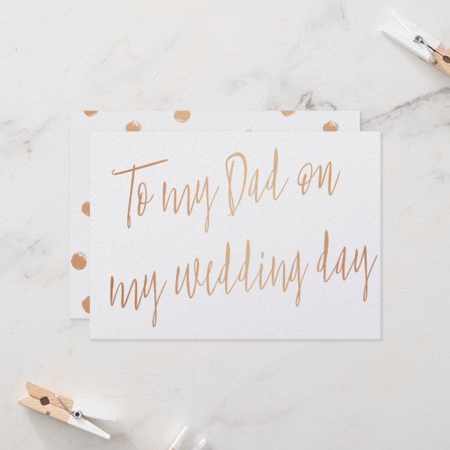 Moderne Gold Rose "To my Vater on my wedday" Karte (Vorderseite/Rückseite Beispiel)