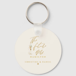 Moderne Gold-Schrift-Typografie-Hochzeit Schlüsselanhänger