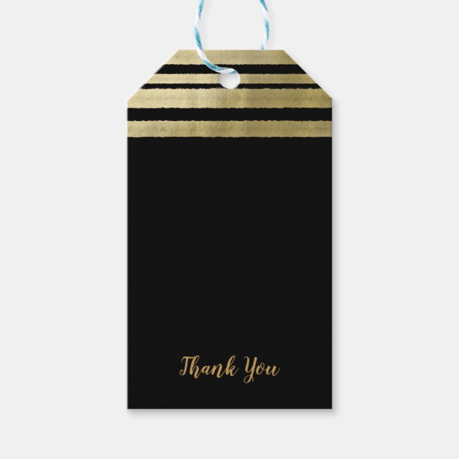 Moderne Gold & Schwarz Geschenkanhänger (Vorderseite)