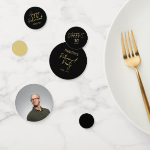 Moderne Gold-Schwarze Dekoration für eine Ruhestan Konfetti