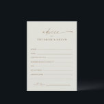 Moderne Gold Script Boho Wedding Advice Card<br><div class="desc">Moderne Gold Script Boho Wedding Advice Card. Klicken Sie auf die Schaltfläche Personalisieren,  um dieses Design anzupassen.</div>