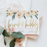 Moderne Gold Script Brunch & Bubbly Blush Blume Einladung<br><div class="desc">Modernes Brautparty-Design mit goldenen Schriftzeichen, rot-weiß-cremefarbenen Blume, üppiger Vegetation und zeitgenössischer Typografie. Die Karten kehren zu einem dunkelgrünen Aquarell-Waschbild zurück. Klicken Sie auf "Diese Vorlage personalisieren" um Ihre eigenen Einladungen zu machen! Sehen Sie sich den Link zur Sammlung auf dieser Seite an oder besuchen Sie unseren Shop für weitere Designs!...</div>