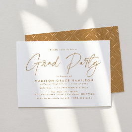 Moderne Gold Script Graduation Party Einladung