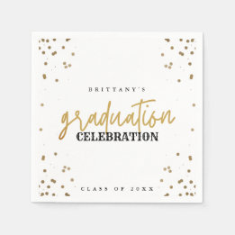 Moderne Gold Script Graduation Party Napkins Serviette