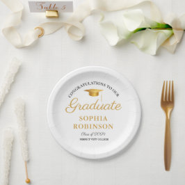 Moderne Gold Script Graduation Party Pappteller