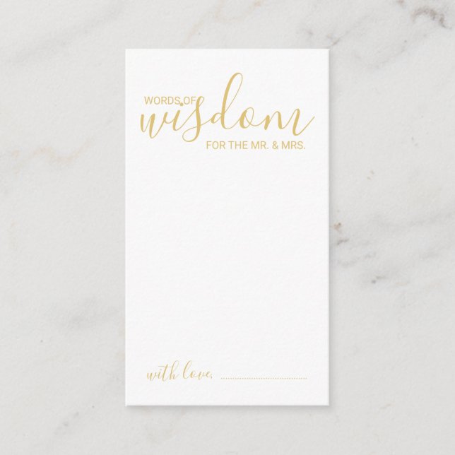 Moderne Gold Script Hochzeitsberatung und Wunschka Hinweiskarte (Vorderseite)