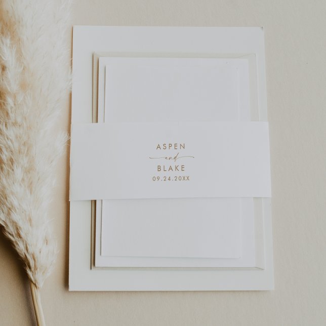Moderne Gold Script Styled Names Wedding Einladungsbanderole (Von Creator hochgeladen)