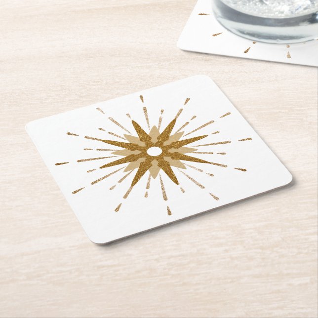 Moderne Gold-Sternexplosion des Mittelalters Rechteckiger Pappuntersetzer (angewinkelt)