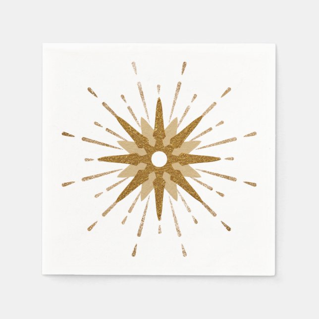 Moderne Gold-Sternexplosion des Mittelalters Serviette (Vorderseite)