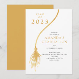 Moderne Gold Tassel Graduation Party Einladung