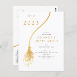 Moderne Gold Tassel Graduation Party Postkarte