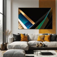 Moderne Gold-Teal-Abstrakte 3D-Geometrie