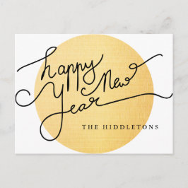 Moderne Gold Texture Muster glücklich Neujahrsschr Feiertagspostkarte