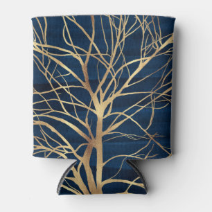 Moderne Gold Tree Silhouette Minimales blaues Desi Dosenkühler