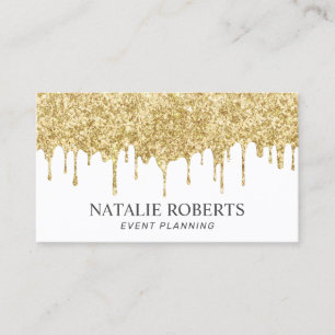 Moderne Gold Tropfen Elegante Eventplanung Visitenkarte