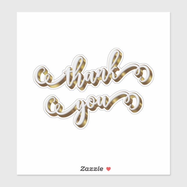 Moderne Gold Typografie Vielen Dank Aufkleber (Blatt)