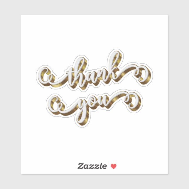 Moderne Gold Typografie Vielen Dank Aufkleber (Blatt)
