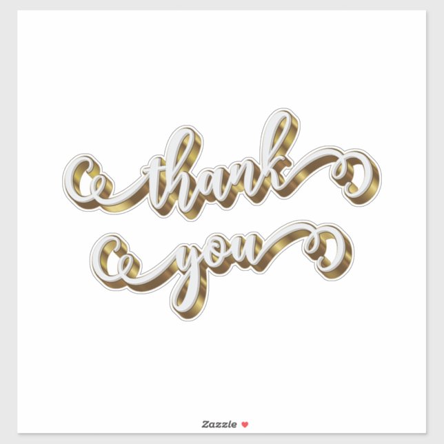 Moderne Gold Typografie Vielen Dank Aufkleber (Blatt)