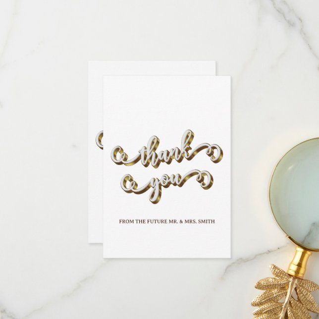 Moderne Gold Typografie Vielen Dank Dankeskarte (Vorderseite/Rückseite Beispiel)
