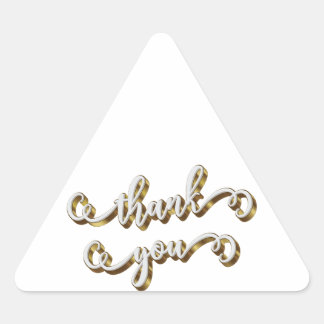 Moderne Gold Typografie Vielen Dank Dreieckiger Aufkleber
