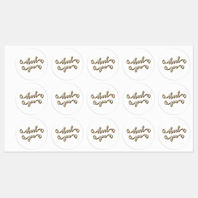 Moderne Gold Typografie Vielen Dank Etiketten (Blatt)