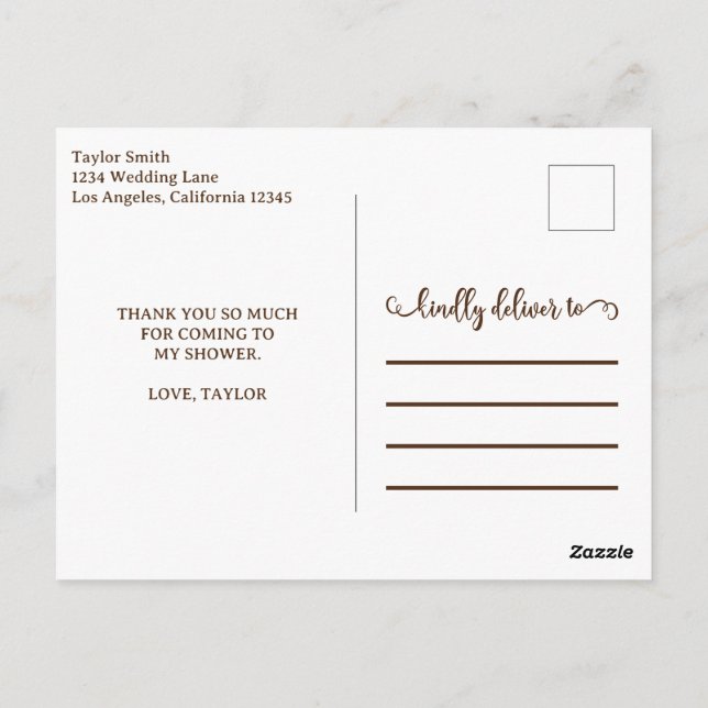 Moderne Gold Typografie Vielen Dank Postkarte (Rückseite)