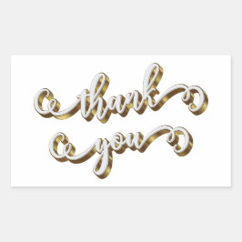 Moderne Gold Typografie Vielen Dank Rechteckiger Aufkleber