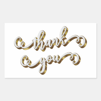 Moderne Gold Typografie Vielen Dank Rechteckiger Aufkleber