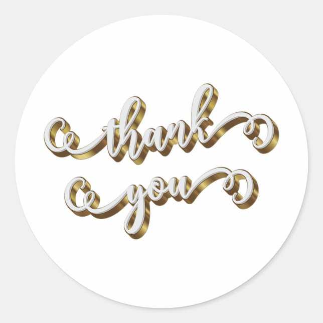 Moderne Gold Typografie Vielen Dank Runder Aufkleber (Vorderseite)