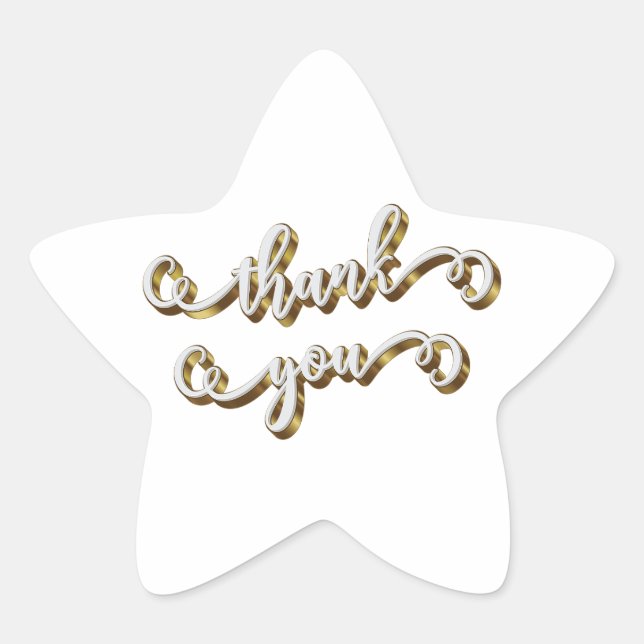 Moderne Gold Typografie Vielen Dank Stern-Aufkleber (Vorderseite)