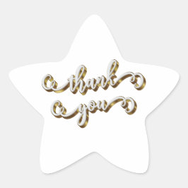 Moderne Gold Typografie Vielen Dank Stern-Aufkleber